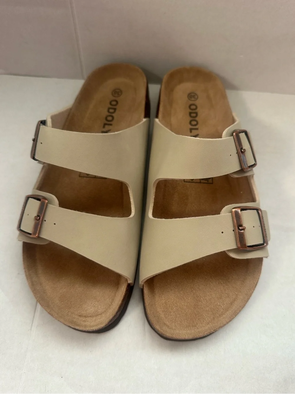 NEW Odoly Footbed Slide Strap Buckle Casual Sandals Size 38 Women's
